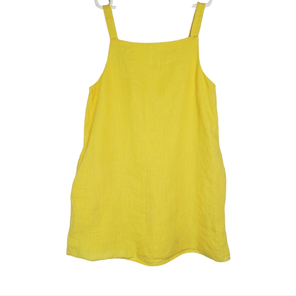Zara Kids Linen Blend Minimalist Romper Skort Yellow Size 10